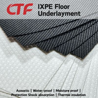 Résistant à l'humidité Silent IXPE Coussin Underlay Pad Appartement De plancher d'accessoire pour PVC SPC Planchers Hôtel Hôpital Construction