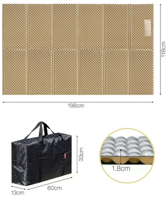 Matraces de sommeil double pliable en gros, en aluminium blanc, cellule fermée IXPE XPE, coussin de sommeil en mousse pour camping imperméable pour 2 personnes