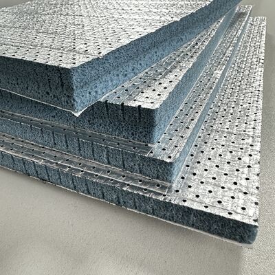 Polyolefine PO en mousse acoustique à cellules semi-ouvertes avec couche de papier d'aluminium et support adhésif Plaques d'isolation à réduction du bruit de qualité supérieure résistantes au feu et faciles à installer pour les systèmes de ventilation