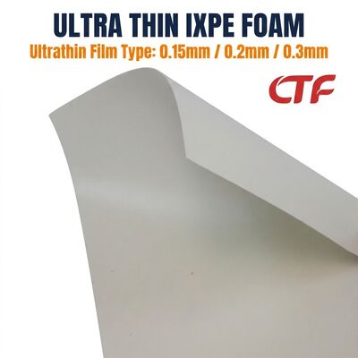 Rouleau de mousse IXPE fine 0,15 mm 0,2 mm 0,3 mm Feuille d'isolation imperméable avec dos gommé pour utilisation dans les rubans et l'industrie électronique