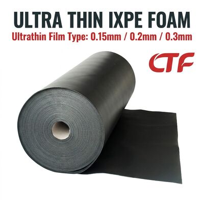 Rouleau de mousse IXPE fine 0,15 mm 0,2 mm 0,3 mm Feuille d'isolation imperméable avec dos gommé pour utilisation dans les rubans et l'industrie électronique